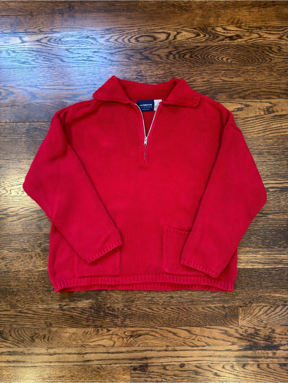 Red Zip-Neck Sweater